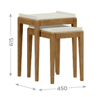 Conjunto 2 Mesas Laterais Em Madeira Maciça Milão Off White/f