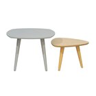 Conjunto 2 Mesas Laterais Faja Cinza/natural