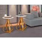 Conjunto 2 Mesas Laterais Inovare Nature/branco