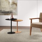 Conjunto 2 Mesas Laterais Para Sala De Estar Lia Preto/natural