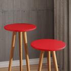 Conjunto 2 Mesas Lateral E Apoio Retrô Cissa - Vermelho - Com