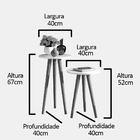 Conjunto 2 Mesas Lateral E Apoio Retrô Cissa - Vermelho - Com