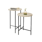 Conjunto 2 Mesas Lateral Redonda Para Sala E Quarto Lírio - O