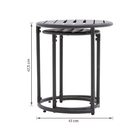 Conjunto 2 Mesas para Jardim Cafe II Redonda Aço Cinza Naterial