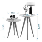 Conjunto 2 Mesas Retrô Pés Palito Apoio E Lateral Maju - Off