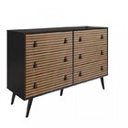 Conjunto 2 Módulos Closet Cabideiro Com Cômoda 6 Gavetas Ambe