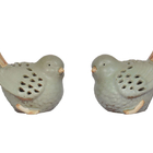 Conjunto 2 Pássaros Em Porcelana