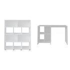 Conjunto 2 Peças 1 Escrivaninha 4 Nichos E 1 Estante Para Liv