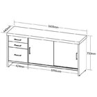 Conjunto 2 Peças 1 Mesa 180cm Tamburato 4 Gavetas Com Balcão