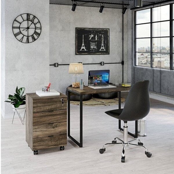 Conjunto 2 Peças Com 1 Escrivaninha E 1 Gaveteiro Kuadra