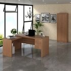 Conjunto 2 Peças Com 1 Mesa Para Escritório Em L E 1 Armário