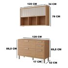 Conjunto 2 Peças Com Balcão E Aéreo Para Varanda Gourmet Hele