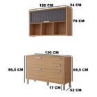 Conjunto 2 Peças Com Balcão E Aéreo Para Varanda Gourmet Hele