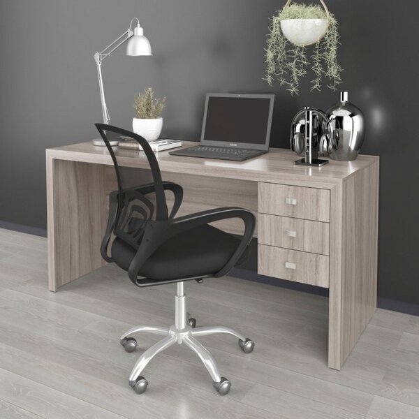 Conjunto 2 Peças Com Escrivaninha 3 Gavetas Com Cadeira De Es