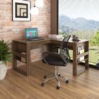 Conjunto 2 Peças Com Escrivaninha Em L Com Cadeira De Escritó