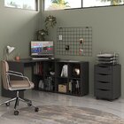 Conjunto 2 Peças Com Escrivaninha Em L E Gaveteiro Bit Organi