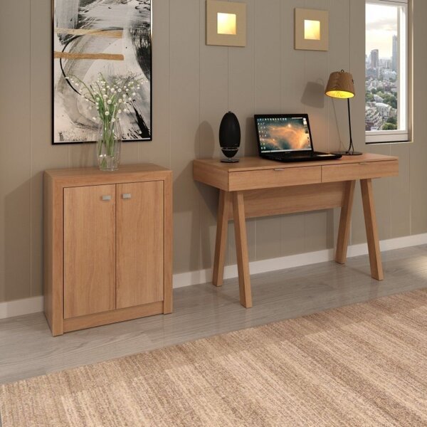 Conjunto 2 Peças Com Escrivaninha Me 4128 120cm E Balcão 2 Po