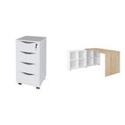 Conjunto 2 Peças Com Escrivaninha Nero Em L Com E Gaveteiro B