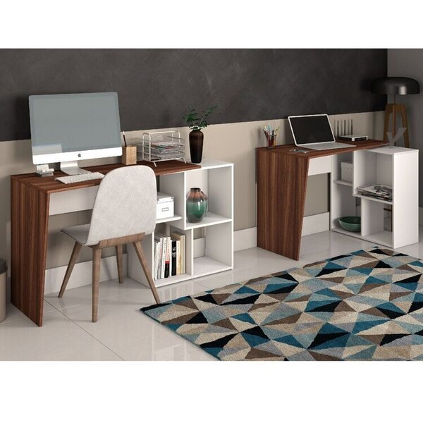 Conjunto 2 Peças Com Escrivaninhas Modernas Com E 2 Opções De