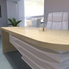 Conjunto 2 Peças Com Mesa Para Escritório Diretor Em L Em Tam