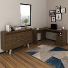 Conjunto 2 Peças Com Mesa Para Escritório Em L E Armário Mult