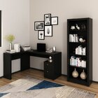 Conjunto 2 Peças Com Mesa Para Escritório Em L E Estante Livr