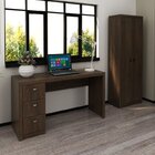 Conjunto 2 Peças Escrivaninha 3 Gavetas E Armário Multiuso Pa