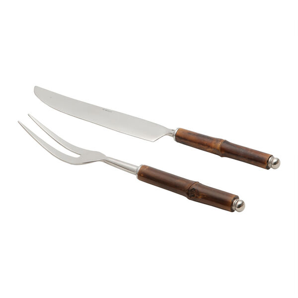 Conjunto 2 Peças Faca E Garfo Para Assado De Aço Inox Com Cab