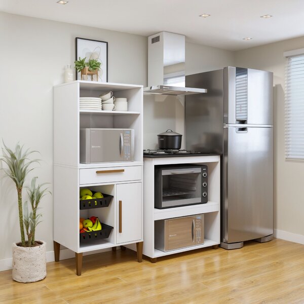 Conjunto 2 Peças Fruteira Com Nicho E Balcão 4 Bocas Vila Vel