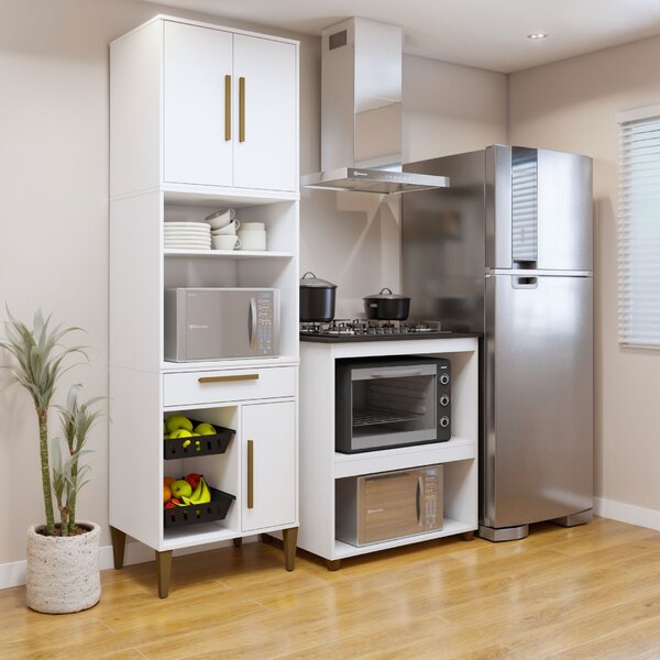 Conjunto 2 Peças Paneleiro Com Fruteira E Balcão 5 Bocas Sant