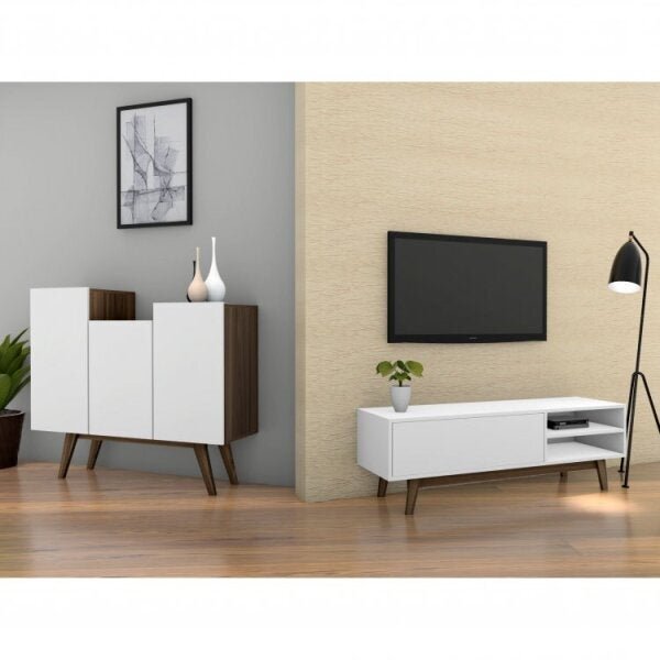 Conjunto 2 Peças Para Sala De Estar 1 Rack Para Tv Até 48 Pol