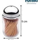 Conjunto 2 Peças Saleiro E Paliteiro Vidro 100 Ml Tampa Inox