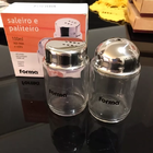 Conjunto 2 Peças Saleiro E Paliteiro Vidro 100 Ml Tampa Inox