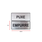 Conjunto 2 Placas Sinalização Adesiva Empurre Puxe Acrílico C