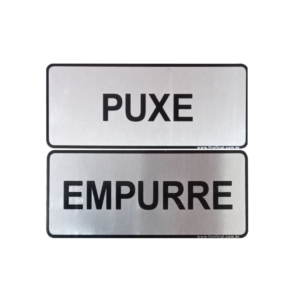 Conjunto 2 Placas Sinalização Adesiva Empurre Puxe Acrílico Comércio ...