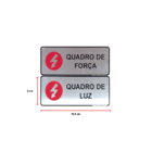 Conjunto 2 Placas Sinalização Adesiva Quadro Firça Luz Alumin