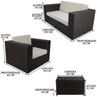 Conjunto 2 Poltrona,  Namnoradeira  E Mesa Assento Estofado C