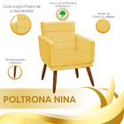 Conjunto 2 Poltrona Decorativa Nina Veludo De Madeira Star Co