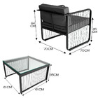 Conjunto 2 Poltrona E 1 Mesa De Centro Santiago Em Alumínio E