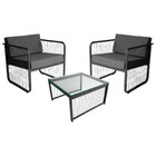 Conjunto 2 Poltrona E 1 Mesa De Centro Santiago Em Alumínio E