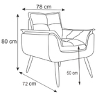 Conjunto 2 Poltrona Opalla Base Palito  01 Lugar Suede Marrom