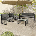 Conjunto 2 Poltronas 1 Namoradeira E 1 Mesa De Centro Santiag