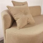 Conjunto 2 Poltronas + Sofá Curvo Orgânico Luna Boucle Bege -