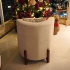 Conjunto 2 Poltronas + Sofá Curvo Orgânico Luna Boucle Bege -