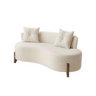 Conjunto 2 Poltronas + Sofá Curvo Orgânico Luna Boucle Branco