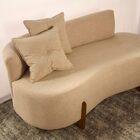 Conjunto 2 Poltronas + Sofá Curvo Orgânico Luna Boucle Pés De