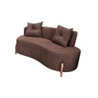 Conjunto 2 Poltronas + Sofá Curvo Orgânico Luna Boucle Pés De