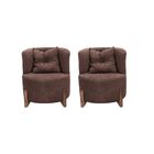 Conjunto 2 Poltronas + Sofá Curvo Orgânico Luna Boucle Pés De