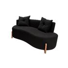 Conjunto 2 Poltronas + Sofá Curvo Orgânico Luna Boucle Pés De