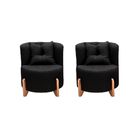 Conjunto 2 Poltronas + Sofá Curvo Orgânico Luna Boucle Pés De